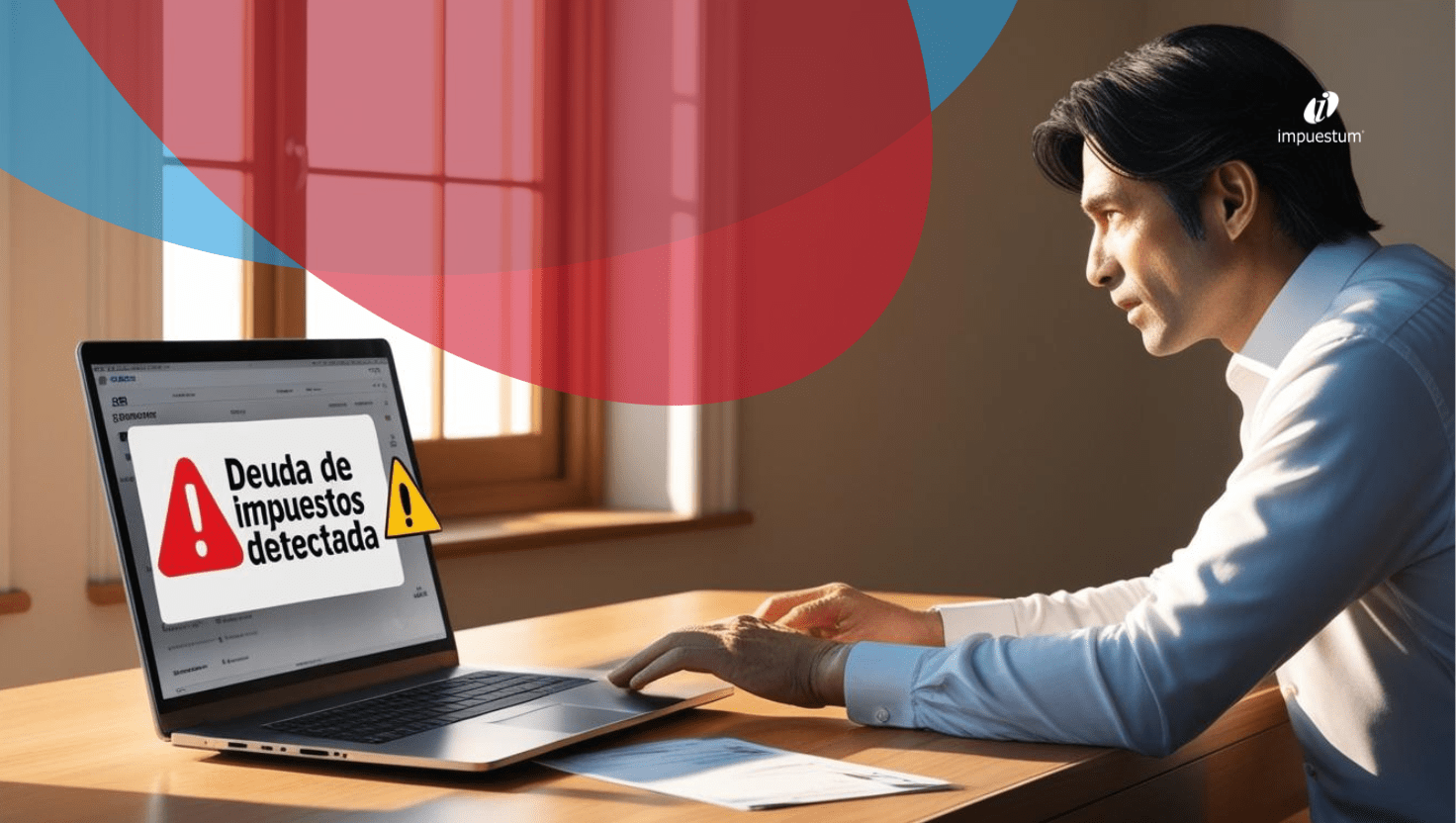 Empresario revisando sus adeudos fiscales en línea y generando línea de captura para pago en el SAT.