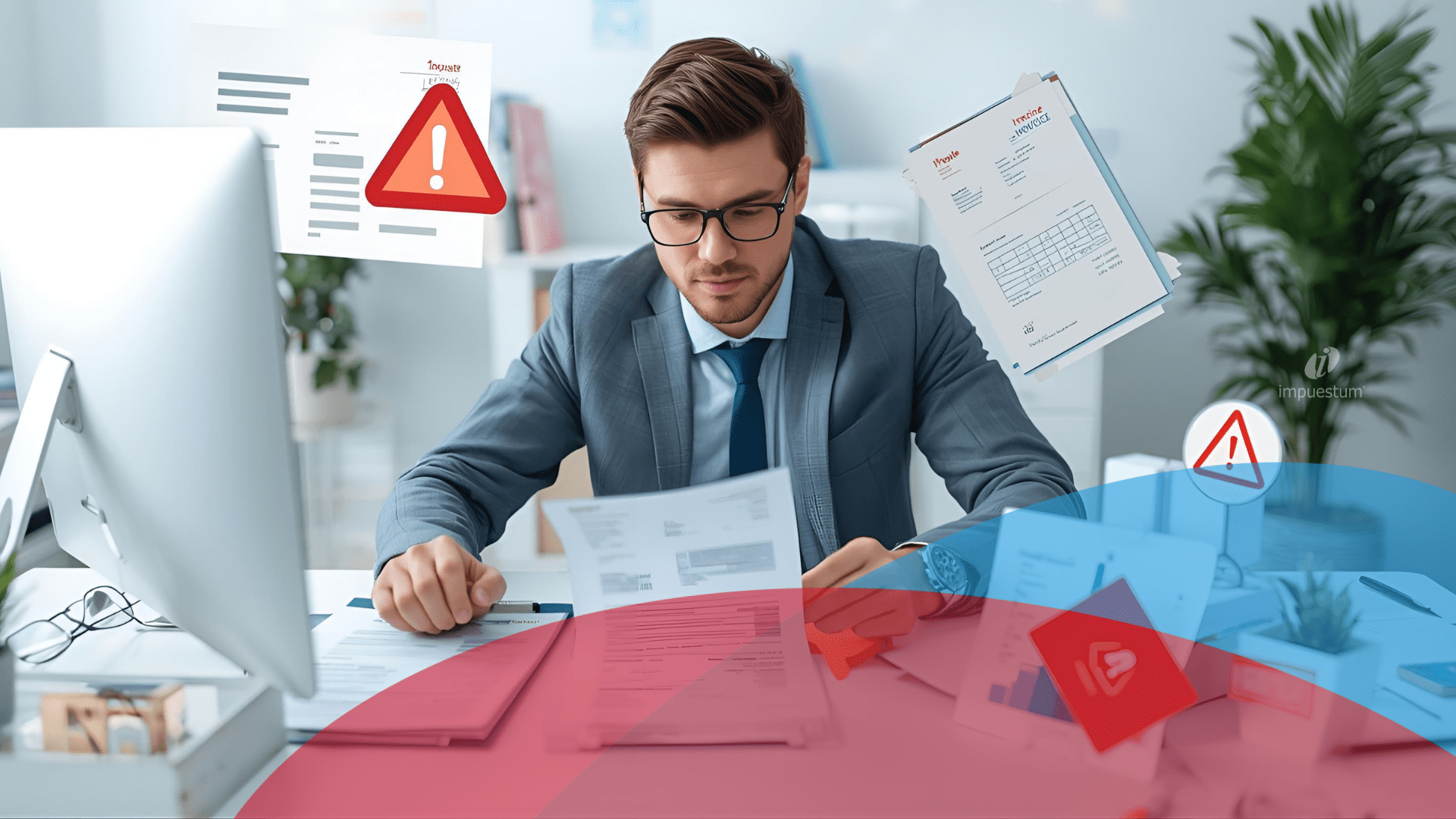Empresario revisando facturas para evitar facturas falsas en México y proteger su CSD